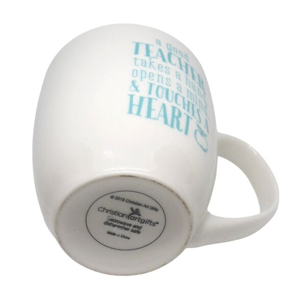Teacher Appreciation Ceramic Mug White & Blue Inspirational  Christian Art Gifts - Picture 3 of 8